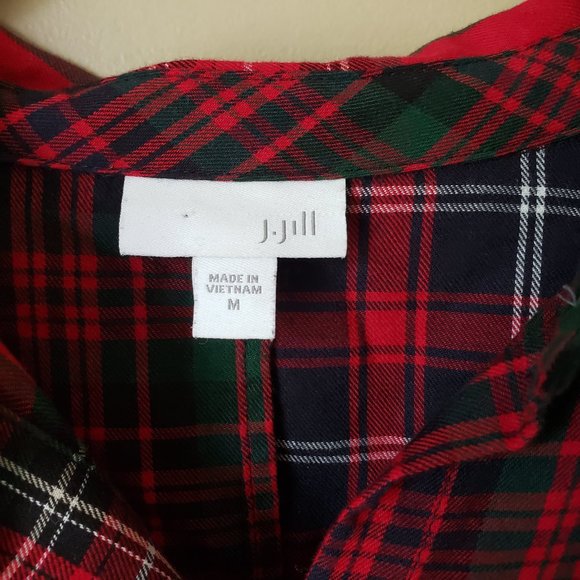 J. Jill Vibrant Plaid Tunic in Red and Blue - Picture 2 of 7